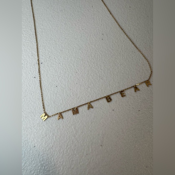 Serafina for Anthropologie “Mama Bear” Necklace | 14k Gold Plated Necklace - Picture 4 of 6